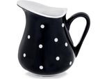 Orion | Lattiera - Lattiera In Vetroceramica - 480 Ml - Nero - Lattiera - Caraffa Per Acqua - Lavabile In Lavastoviglie - Motivo A Punti