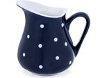 Orion | Lattiera - Cremiera In Vetroceramica - 480 Ml - Blu Scuro - Lattiera - Caraffa Per L'acqua - Lavabile In Lavastoviglie - Motivo A Punti