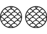 Presine Krumble - Set Di 2 - Presine Resistenti Al Calore - Presine In Silicone - Presine - Bilance - Diametro 14 - Nero