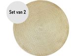 Tovaglietta Krumble - Set Di 2 - Tovagliette - Sottobicchieri - Rotondo - Pvc - Protezione Per La Tavola - Sottobicchiere - Resistente Al Calore - Tovaglietta Decorativa - Rotondo - Oro
