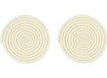 Presine Krumble - Set Di 2 - BohéMien - Rotonde - Sottopentola - Proteggi-Pentole - Accessorio Per Pentole - Proteggi-Tavolo - Cotone - Beige - 18 Cm (D)
