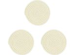 Presine Krumble - Set Di 3 - BohéMien - Rotonde - Sottopentola - Proteggi-Pentole - Accessorio Per Pentole - Proteggi-Tavolo - Cotone - Beige - 18 Cm (D)