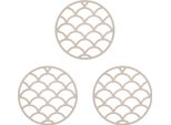 Presine Krumble - Set Di 3 - Presine Resistenti Al Calore - Presine In Silicone - Presine - Bilance - Diametro 14 - Beige