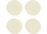 Presine Krumble - Set Di 4 - BohéMien - Rotonde - Sottopentola - Proteggi-Pentole - Accessorio Per Pentole - Proteggi-Tavolo - Cotone - Beige - 18 Cm (D)