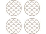 Presine Krumble - Set Di 4 - Presine Resistenti Al Calore - Presine In Silicone - Presine - Bilance - Diametro 14 - Beige