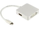 Deltaco DP-MULTI1 Adattatore Cavo Video 0,2 M Mini Displayport Displayport + Dvi + Hdmi Bianco (DP-MULTI1)