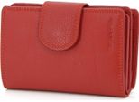 Portafoglio Da Donna In Vera Pelle, Portamonete Da Donna, Portafoglio Rfid (Rosso)