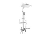 Sistema Doccia Lcd, Design Termostatico, Regolabile In Altezza , Argento Chiaro