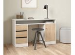 Scrivania Function Plus 1 Anta + 3 Cassetti, Colore A Scelta: Bianco / Jackson Hickory