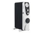 Radiatore Ad Olio Heinner HOH-MVT11WH-BK 2300 W, Con Ventilatore, 3 Livelli Di Riscaldamento, Nero/Bianco