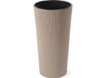 Vaso Da Fiori Lamela Vaso Da Fiori Lilia Eco Coffe Jumper - A Righe, Diametro 25,5 Cm, Altezza 46,6 Cm, Latte