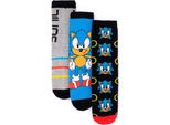 Sonic The Hedgehog - Calzini Per Uomo/Donna Unisex (Confezione Da 3) NS6967 (40,5 Eu - 45,5 Eu) (Blu/Nero/Grigio)