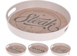 Set Di 3 Vassoi Da Portata Excellent Houseware, Melamina, 30X4 Cm, Bianco/Marrone