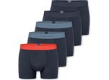 Boxer Schiesser Da Uomo, Confezione Da 5 - Serie "95/5"", Pantaloni, Cintura Con Logo Blu Scuro/Blu/Arancio 3XL"