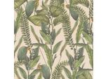Profhome 394132-GU Carta Da Parati In Tessuto Non Tessuto Floreale Jungle Opaco Crema Verde Arancione 5,33 M2