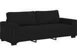 Vidaxl Divano A 3 Posti Nero 220X77X82 Cm Tessuto