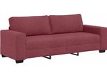 Vidaxl Divano A 3 Posti Rosso Vino 220X77X82 Cm Tessuto