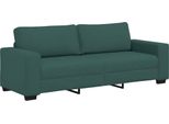 Vidaxl Divano A 3 Posti Verde Scuro 220X77X82 Cm Tessuto
