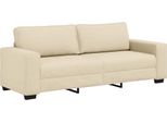 Vidaxl Divano A 3 Posti Crema 220X77X82 Cm Tessuto
