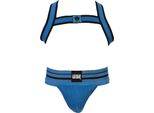 Barcode Berlin - Intimo Da Uomo Sospensorio - Multipack 1X Andreus Jockstrap + 1X Colin Harness Blue-Black - Taglia Xl