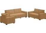 Vidaxl Set Divano 3 Pezzi Con Cuscini In Velluto Marrone