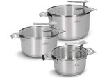 Zwieger Set Di 3 Pentole In Acciaio Inox + 3 Coperchi 16/20/24Cm