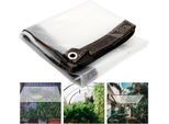 Tolletour Telone In Pvc Trasparente Impermeabile Con Occhielli, Telone Resistente Alle Intemperie Tettoie Resistenti Pieghevole, Telone Antipioggia 2 × 3M Per Mobili Da Giardino Piante Serra