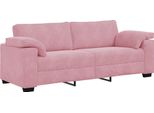 Vidaxl Divano A 3 Posti Rosa 220X77X82 Cm Velluto