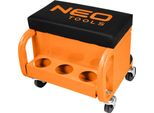 Neo Tools Sgabello Da Officina Con Ripiano 38 X 39 X 37 Cm Con Rotelle Carrello Da Officina Carrello Porta Attrezzi Sedile Con Rotelle Da Officina