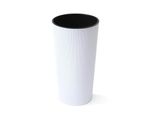 Vaso Da Fiori Lamela Vaso Da Fiori Lilia Jumper - A Righe, Diametro 25 Cm, Altezza 46,5 Cm, Bianco