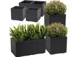 Set Di 3 Vasi Da Fiori Lamela | Karo | Cemento Antracite | 2X40Cm, 80Cm