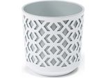 Vaso Da Fiori Lamela Aztek, Diametro 25,5 Cm, Altezza 27 Cm, Grigio/Bianco