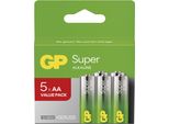 Batteria Alcalina Aa / LR6 Gp Super Alkaline G-TECH - 5 Pezzi
