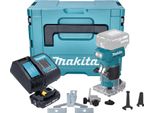 Makita Drt 52 SA1J Fresa Per Bordi A Batteria 18 V 6 Mm Senza Spazzole + 1X Batteria Ricaricabile 2,0 Ah + Caricabatterie + Makpac
