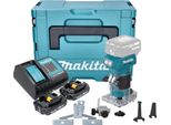 Fresatrice Per Bordi A Batteria Makita Drt 52 Saj 18 V 6 Mm Senza Spazzole + 2X Batteria Ricaricabile 2,0 Ah + Caricabatterie + Makpac