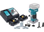 Makita Drt 52 Ra Fresa Per Bordi A Batteria 18 V 6 Mm Brushless + 2X Batteria Ricaricabile 2,0 Ah + Caricabatterie