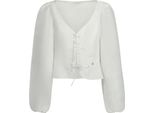 Guess Jeans Camicia A Maniche Lunghe Con Scollo A V E Polsini Elasticizzati - Elegante Logo : Taglia - Xs Taglia: Xs
