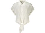 Camicia Bianca Da Donna A Maniche Corte Con Dettagli A Contrasto E Bottoni A Pressione