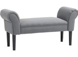 Homcom Panca Da Letto, Panca Imbottita, Seduta Per Panca, Panca Da Corridoio Per Camera Da Letto, Carico Massimo 130 Kg, Tela, Grigio Scuro, 102 X 36 X 51 Cm