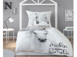 Detexpol Biancheria Da Letto In Cotone 160X200 Cavallo Bianco 3864 Una Federa 70X80 Pannello 92