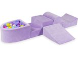 Parco Giochi In Schiuma Con Collina E Piscina Micro Velvet Soft Purple + 100 Palline: Rosa, Erica, Giallo, Azzurro, Opalescente