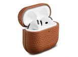 Custodia In Vera Pelle Accezz Per Airpods 4 - Cognac