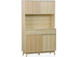 Credenza Effetto Legno A 4 Ante E 3 Cassetti, 110Cm, Marrone Naturale
