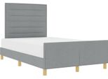 Vidaxl Struttura Letto Con Testiera Grigio Chiaro 160 X 200 Cm In Tessuto
