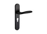 Maniglia Per Porta Lavuzo Benevento Nera Con Piastra Arrotondata PC55 - Pro Set