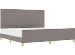 Vidaxl Struttura Letto Con Testata In Tessuto Taupe 200 X 200 Cm