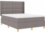Vidaxl Letto A Molle Con Materasso Taupe 140 X 190 Cm Tessuto