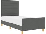 Vidaxl Struttura Letto Con Testiera Grigio Scuro 100 X 200 Cm In Tessuto