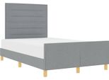 Vidaxl Struttura Letto Con Testiera Grigio Chiaro 120 X 200 Cm In Tessuto