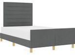 Vidaxl Struttura Letto Con Testiera Grigio Scuro 140 X 190 Cm In Tessuto